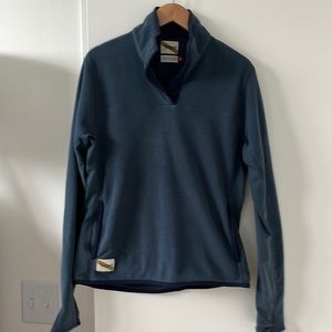 Tracksmith Franklin Fleece Quarter Snap in Midnight blue extra small